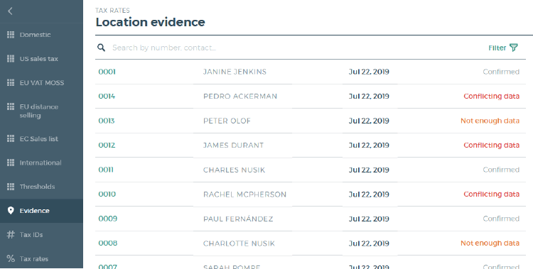 Collect Customer Location Evidence