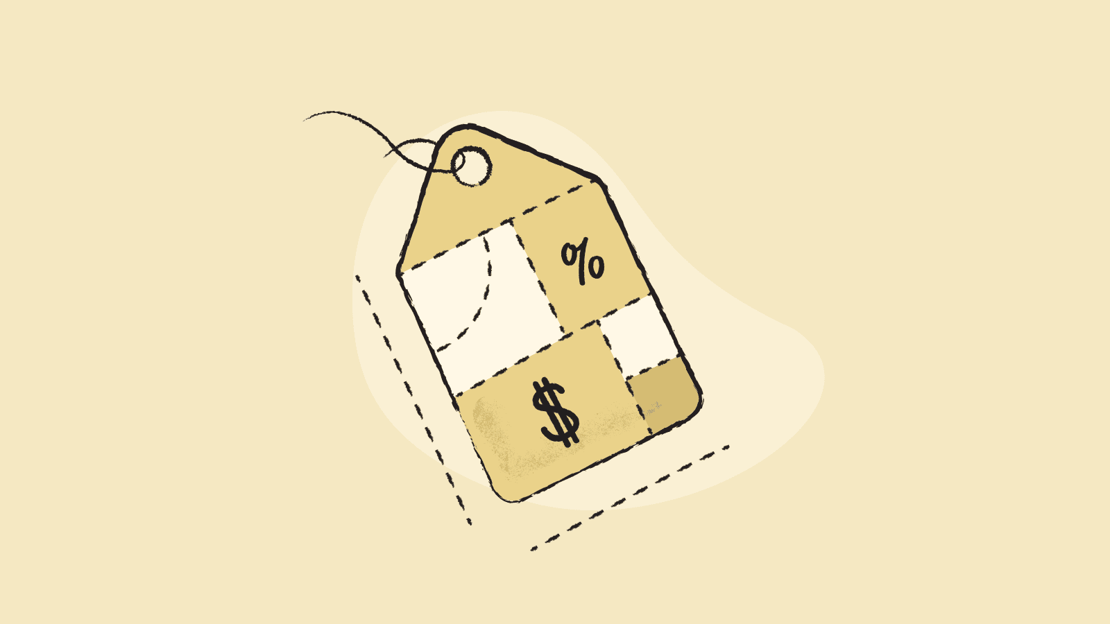 Illustration of a tag with patterns