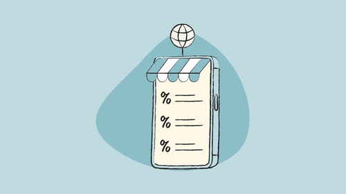 Illustration of an ecommerce on a mobile screen