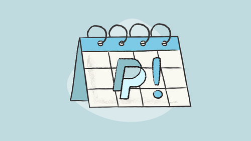 An illustration of a calendar with Paypal's logo