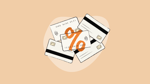 Illustration of a bunch of credit cards