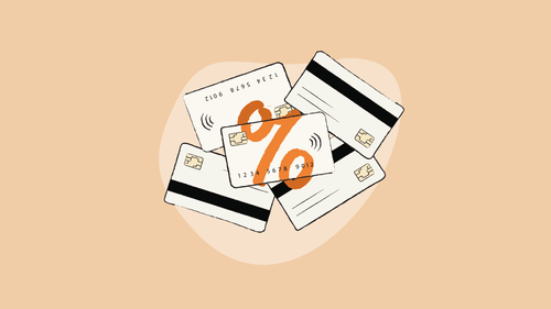 Illustration of a bunch of credit cards